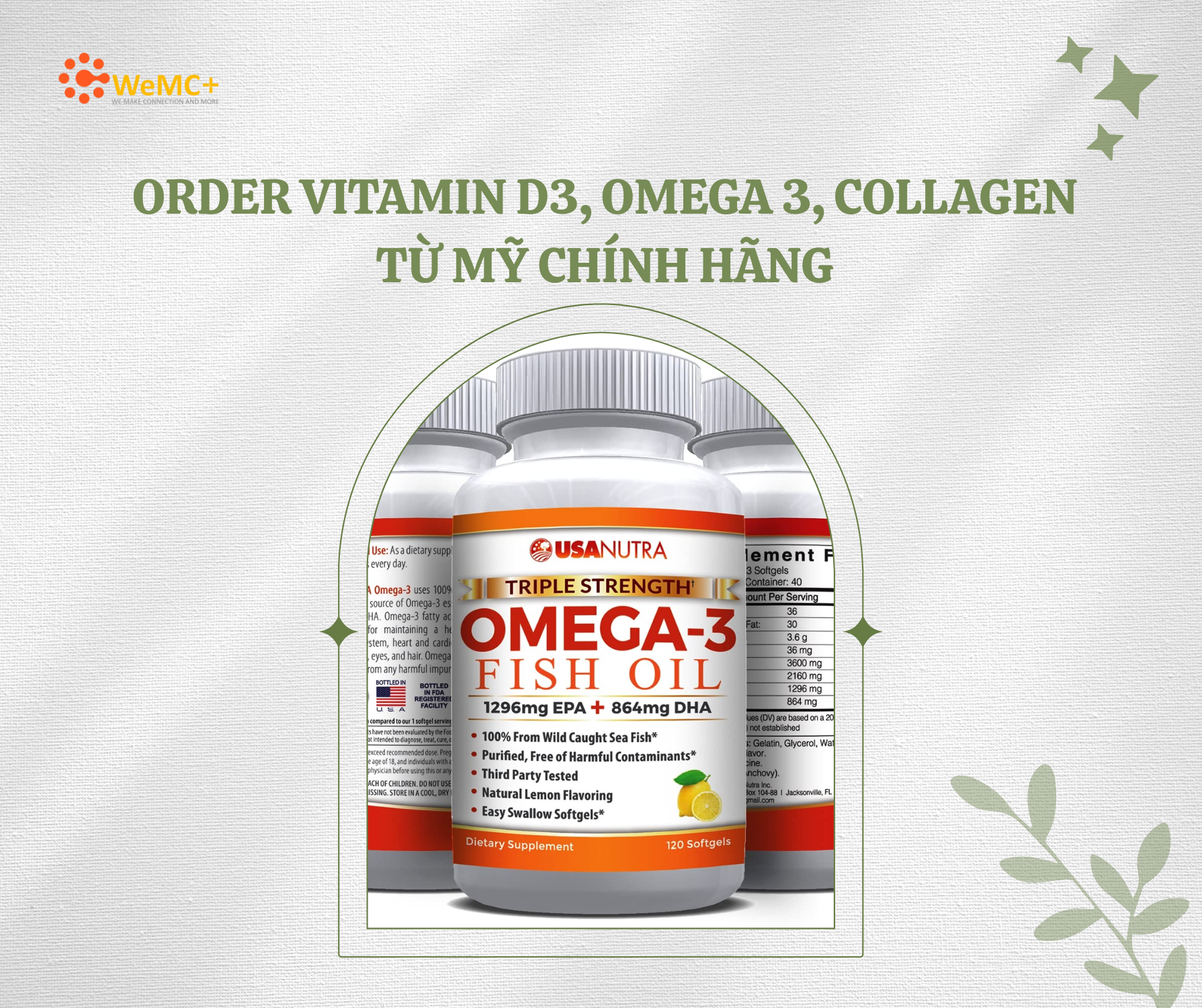 Nếu bạn đang tìm kiếm dịch vụ order vitamin D3, Omega 3, Collagen từ Mỹ chính hãng, nhanh chóng và tiết kiệm, đừng ngần ngại liên hệ ngay với WeMC Order Ship! Hãy để chúng tôi giúp bạn chăm sóc sức khỏe một cách hiệu quả và an toàn.